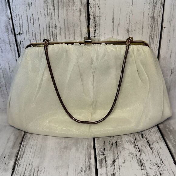 Vintage Ande Handbag Women Small Cream Clutch Evening Bag - Picture 1 of 7